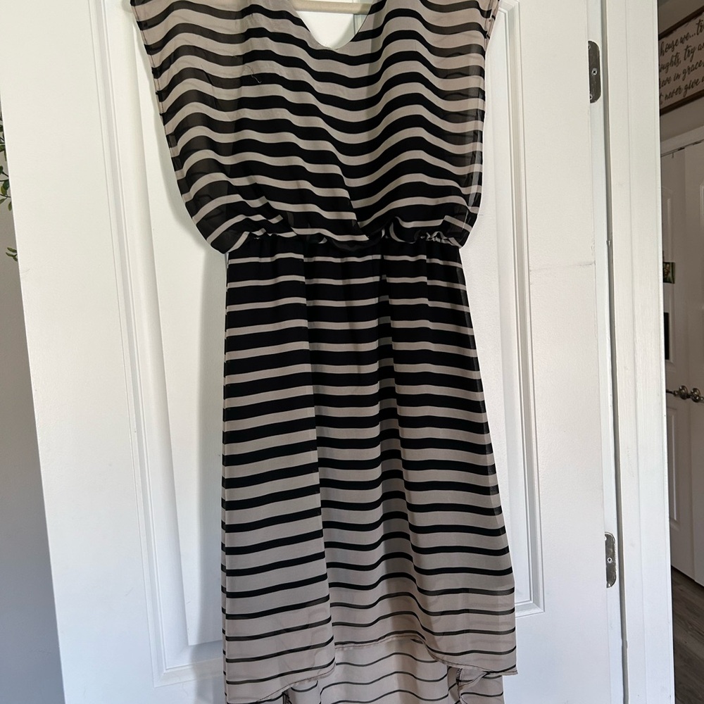 Black and white stripes dress